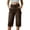Coffee, variant on Women's Denim Carpenter Capri Cargo Jeans High Waist Loose Wide Leg Cropped Streetwear Baggy Pants with Side Patch Pockets Gray