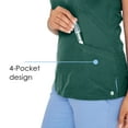thumbnail image 3 of Barco ONE – Women’s Racer Top, V-Neck Medical Scrub Top w/ 4 Pockets and 360 Spandex Stretch Fabric Hunter Green L, 3 of 7