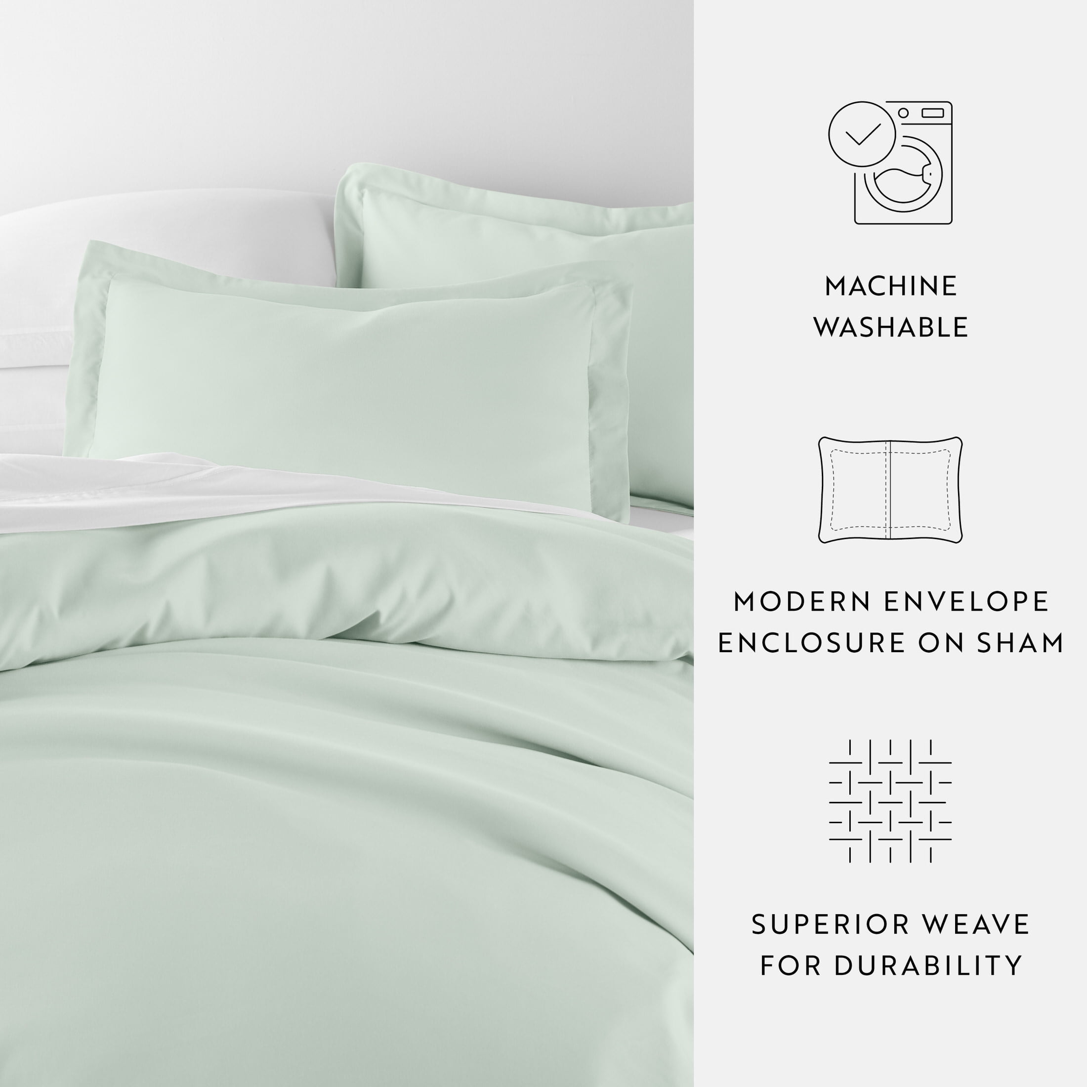 Noble Linens 3-Piece Mint Duvet Cover Set, Full/Queen