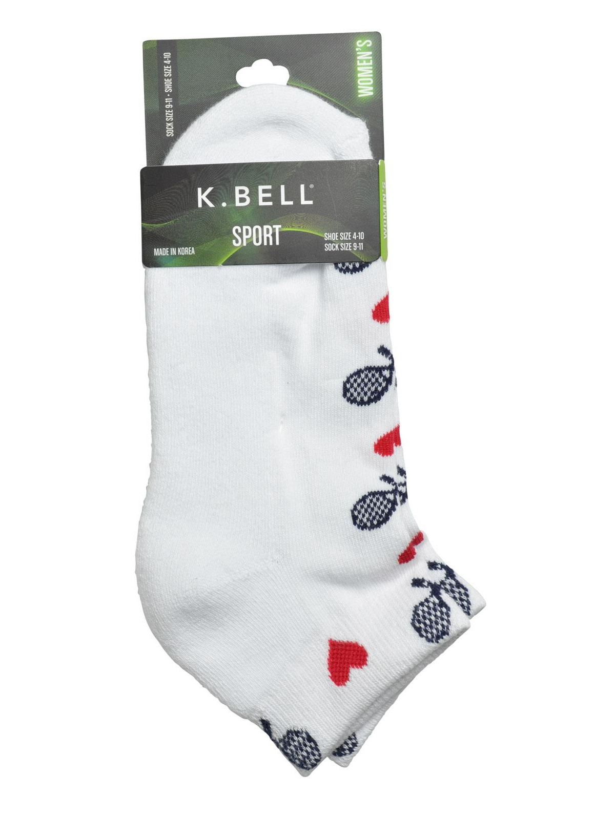 K. Bell Socks K. Bell Womens Love Tennis Socks, 911, White Walmart