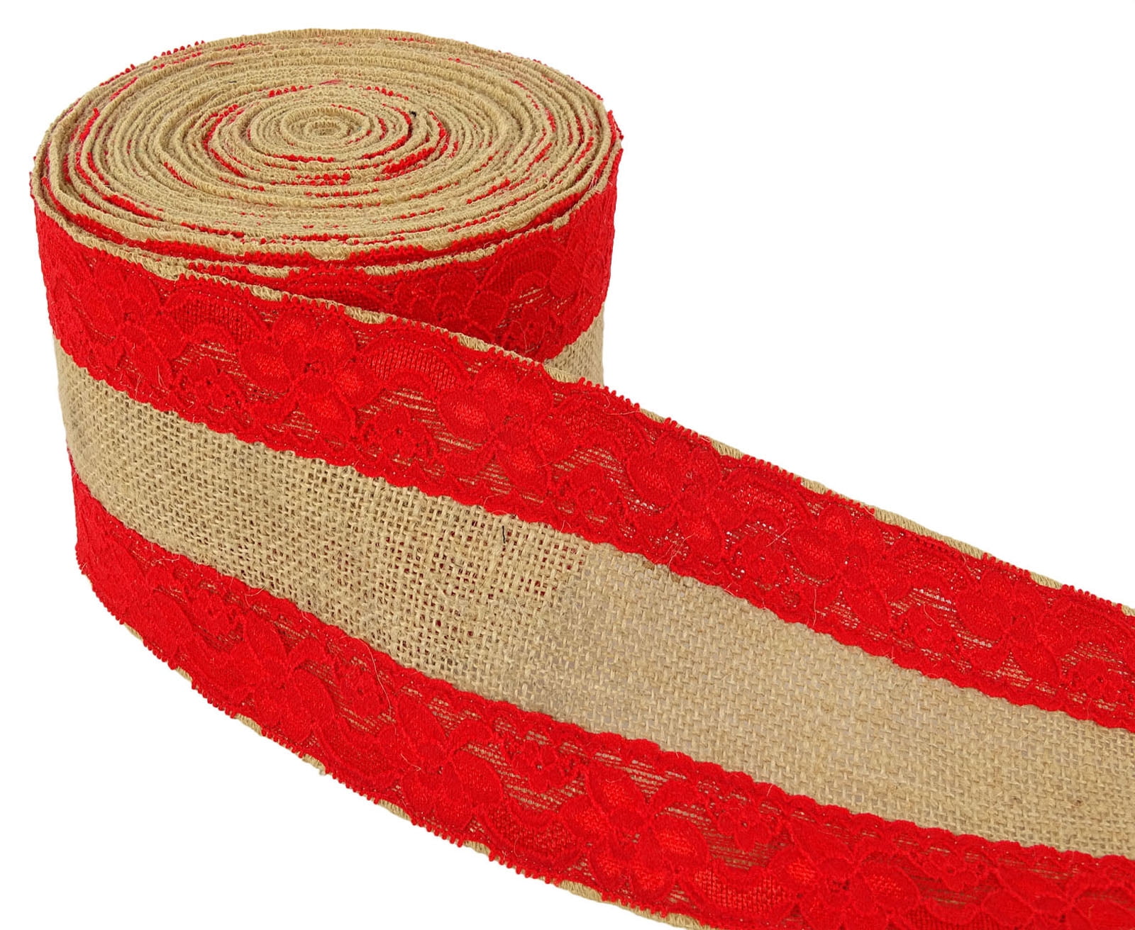 IBA Indianbeautifulart 10 Yd Natural Burlap Lace Wired Jute Trim Craft Ribbons For Wedding Home Decoration Gift Wrap-4 Inches