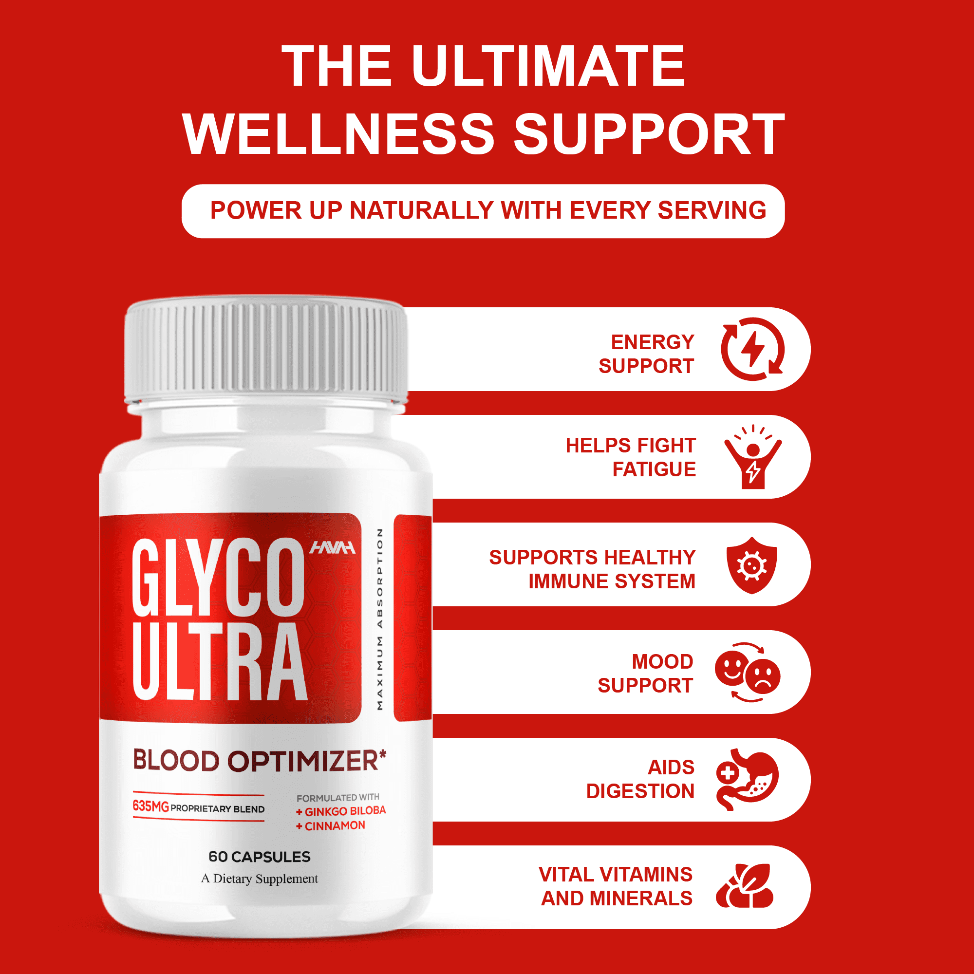 (2 Pack) Glyco Ultra Blood Optimizer Capsules, GlycoUltra Advanced Formula Support Supplement (120 Capsules)