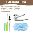 thumbnail image 3 of Uxcell Plastic Snaps Fasteners with Snap Pliers, 150 Set T5 Round Resin No-Sew Button Snap Fasteners Kit Light Blue, 3 of 7