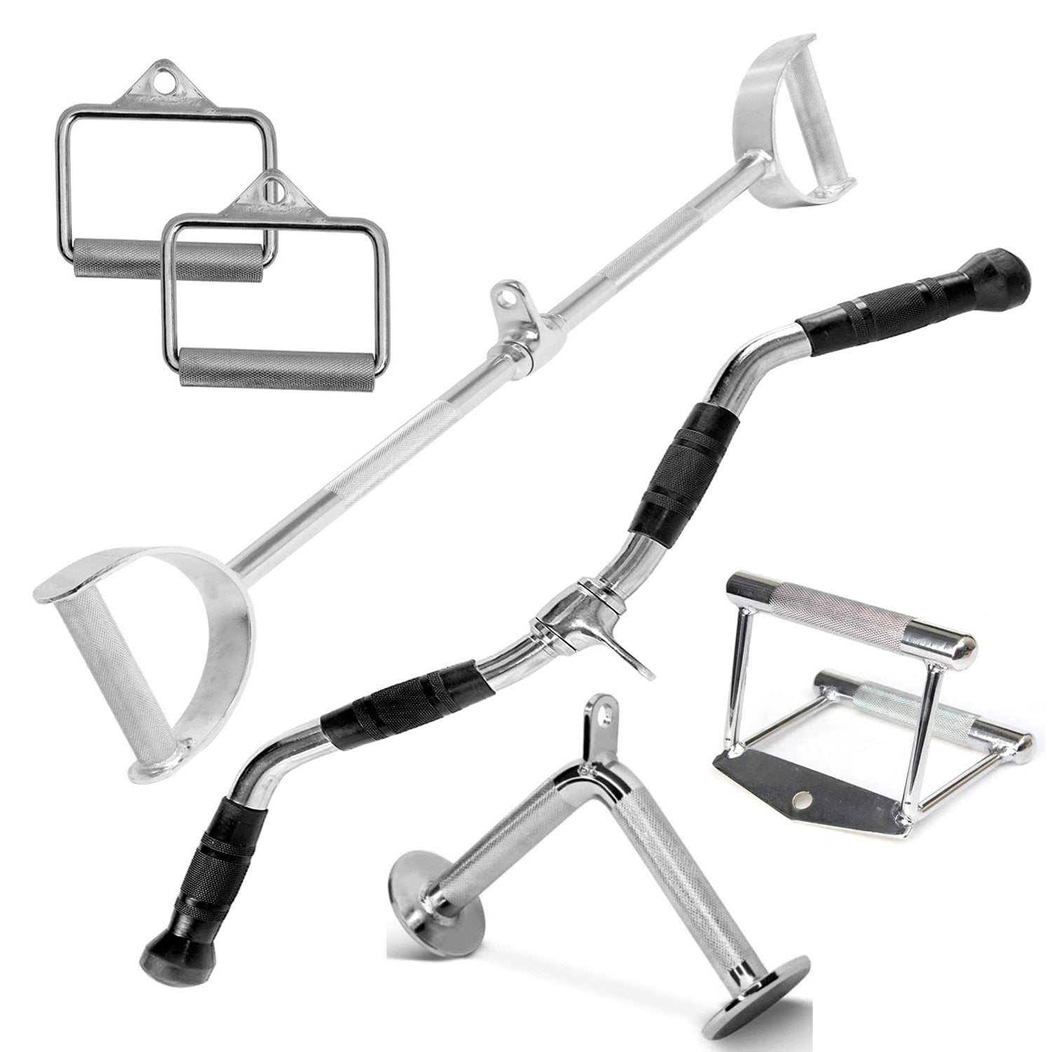 FITNESS MANIAC 28" Chrome LAT Bar USA Home Gym Cable Attachment Handle