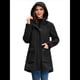 thumbnail image 4 of Chaquetas Softshell Impermeables para Mujer, Abrigos Cálidos con Forro y Capucha, Chaqueta Impermeable Larga. Negro L, 4 of 10