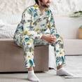 thumbnail image 7 of Yiaed Watercolor Leaves Print Men’s Pajamas Set - Long Sleeve Button Down Sleep Shirt and Pajama Bottoms Sleepwear Set Mens Pjs Sets Men's Pajama Bottoms-Medium, 7 of 7