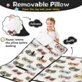 thumbnail image 3 of Cat with Glasses Beige Pattern Teens Toddler Nap Mat with Pillow, Sleeping Mat Bag for Preschool Daycare 59"x22", 3 of 6