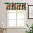 thumbnail image 2 of Mid Century Valance for Windows,Colorful Block Abstract Geometry Curtain Valance Rod Pocket, Modern Art Small Window Curtains for Kitchen Bedroom Bathroom 1 Panels W54xL18in, 2 of 6
