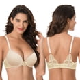 thumbnail image 6 of Curve Muse Womens Plus Size Push Up Add 1 Cup Underwire Perfect Shape Tshirt Bra-2PK-Nude,Turquoise-38D, 6 of 7