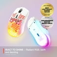 thumbnail image 6 of Open Box SteelSeries Aerox 3 Wireless - Honeycomb RGB Optical Gaming Mouse - Ultra-Lightweight Water Resistant Design - Snow, 6 of 13
