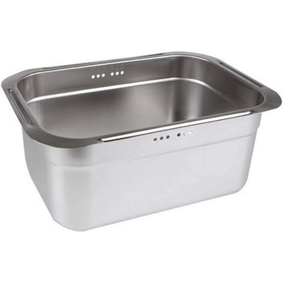 Stainless Steel Basin Bucket Dishpan Dish Washing Bowl Basket Portable Tub Rack (Large)