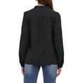thumbnail image 3 of INSPIRE CHIC Women's Maternity Button Dowm Shirts Long Sleeve Jacquard Cotton Prenancy Semi Sheer Blouse Work Office 2XL Black, 3 of 6