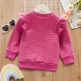 thumbnail image 3 of PatPat Toddler Textured Ruffled Solid Pullover Sweatshirt for Girl,Sizes 18M-6Y, 3 of 7