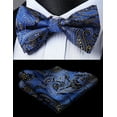 thumbnail image 3 of HISDERN Bow Ties for Men Pre-tied Paisley Bow Ties Pocket Square Set Men's Bowtie Wedding Party, 3 of 7
