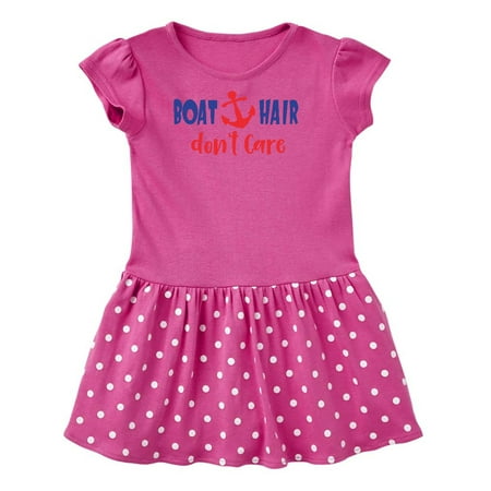 

Inktastic Boat Hair Don t Care Anchor Sailing - Red Blue Gift Toddler Girl Dress