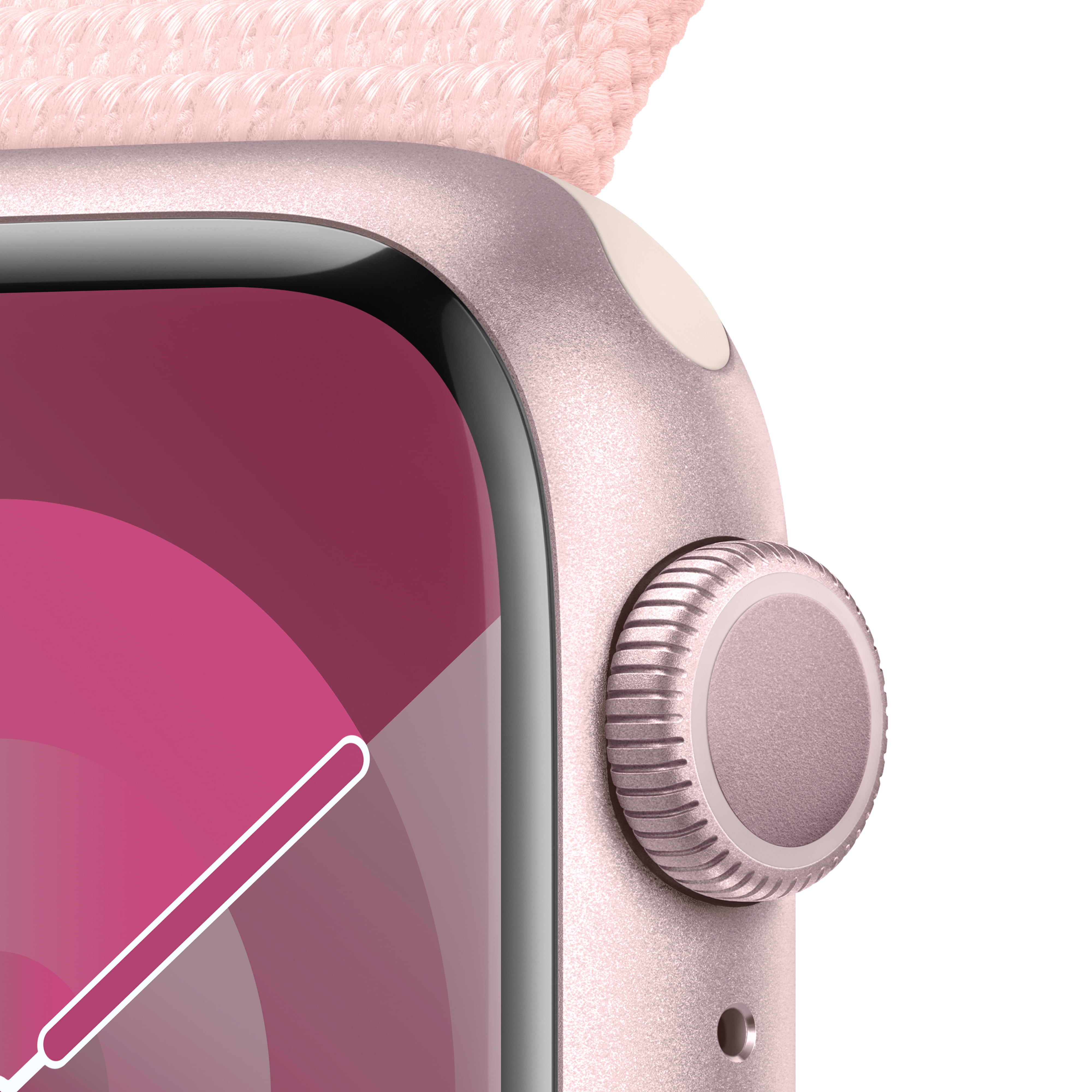 Apple Watch Series 9 41mm Aluminum Pink Light Sport Loop GPS with Case Pink