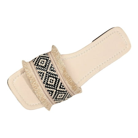 OJSFQUFP Women Shoes Casual Large Sized Flat Bottomed Sandals for Women s New Outdoor Beach Slippers Wide Width Sandals for Women Non Slip Slippers Women Black 41