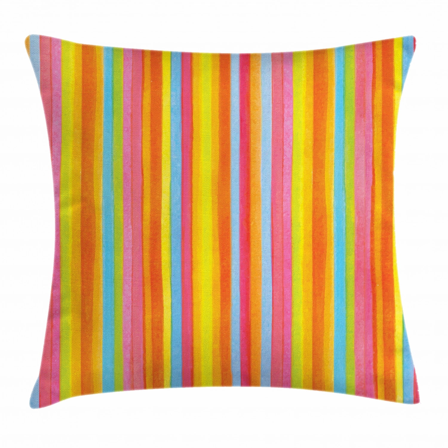 18x18 Colorful Designs Orange Pastel Rainbow Color Pattern Throw Pillow Multicolor