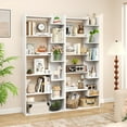 thumbnail image 2 of Costway 2 PCS 6-tier Bookshelf Tall Display Shelf with 11 Open Shelves 2 Anti-tipping Kits White, 2 of 9