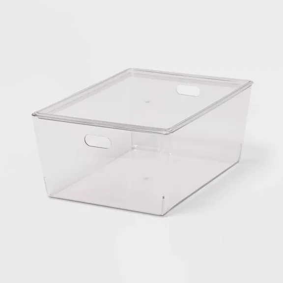 11L Stacking Clear Bin with Lid