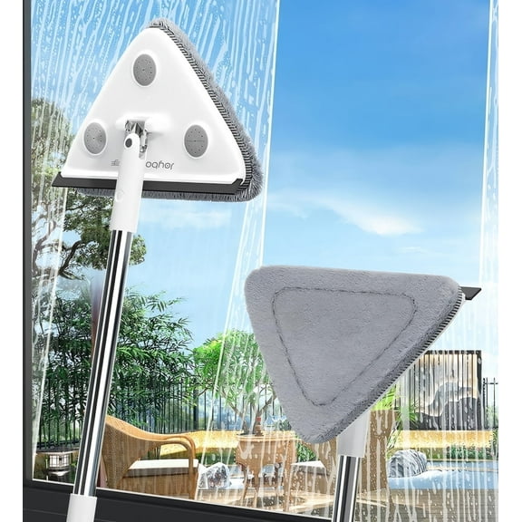 Joybos Wall Mop Cleaner,Triangle Mop,46.85inch Rotatable Extendable Cleaning Mop with 2 Reusable Mop Pads for Floor, Window, Wall Cleaning