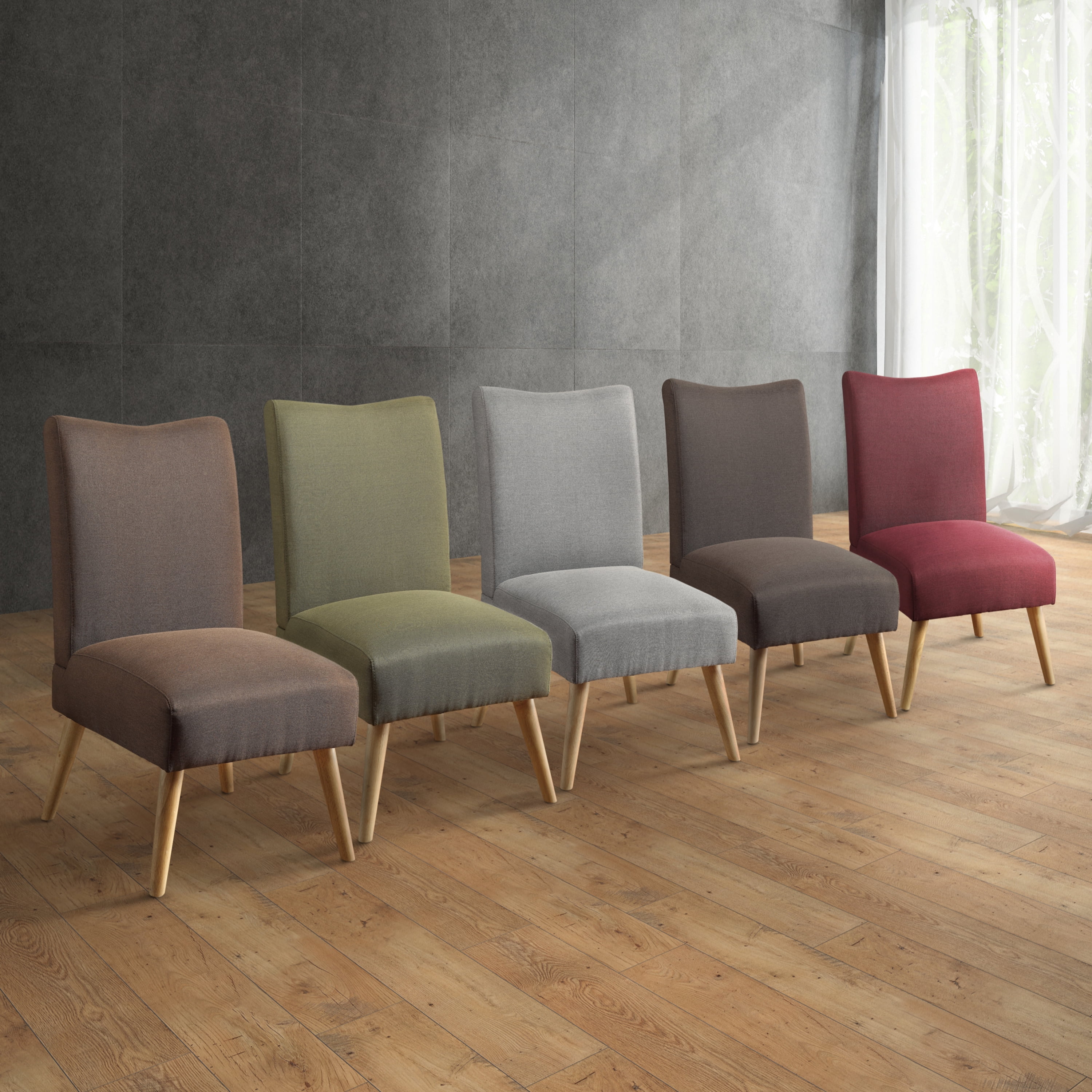 Furniture of America Mid-Century Fabric Millane Accent Chair, Purple