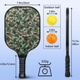 thumbnail image 3 of Pickleball Paddles Set Of 1, Fiberglass Surface, Camouflage Print, 1 Paddle, 2 Balls & Bag, 3 of 5