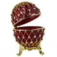 thumbnail image 6 of STP Goods Imperial Faberge Openwork Mesh Egg / Jewelry Box in Red, 6 of 6