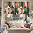 thumbnail image 2 of Green Orange Swag Valances for Windows 2 Pack Nordic Retro Medieval Geometric Abstract Swag Kitchen Curtains 36 Inches Long Rod Pocket Short Window Treatment for Kitchen Bathroom 28"x36", 2 of 8