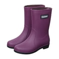 thumbnail image 2 of OKBOP Fall rain boots for women waterproof Non-Slip Zip-Up Moto Ankle-High Low Heel, 2 of 5