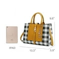 thumbnail image 4 of MKF Collection Yuliana Women's Satchel Bag with Wallet, Checkered Vegan Leather Handbag Purse Set by Mia K. - Pink, 4 of 9