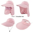 thumbnail image 4 of Women's Wide Brim Face Mask Removable Neck Sun Hat Face Flap Ponytail UV Protection Hat Garden Fishing Hiking/Pink, 4 of 8