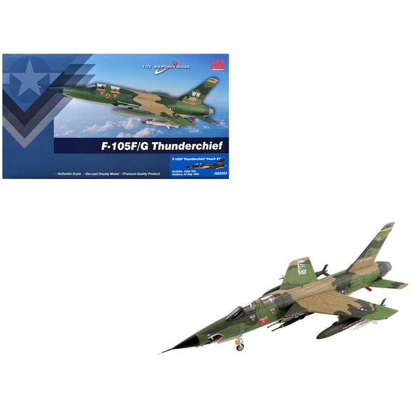 Republic F-105F Thunderchief Fighter-Bomber Aircraft US Air Force "Air Power Series" 1/72 Diecast Model by Hobby Master