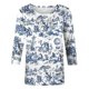 thumbnail image 4 of Awdenio - Camisetas de manga larga para mujer, blusas holgadas con estampado juvenil, blusas informales con cuello en V y mangas 3/4, 4 of 5