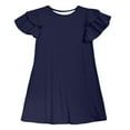 thumbnail image 4 of Little Girl Dress Short Sleeve A-Line Tiered Swing Summer Navy Dress Girls Birthday Dress Sundress Princess Dress, 4 of 4