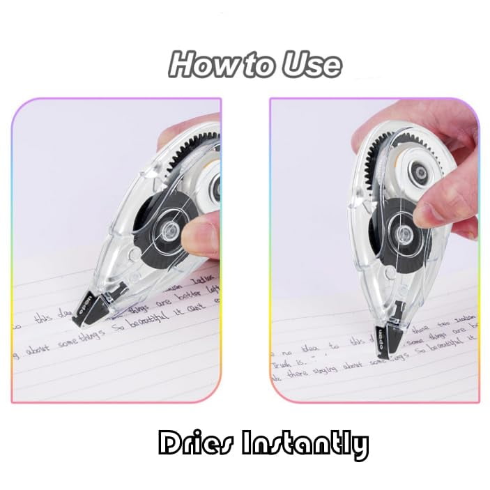 100 Pack of Bulk Wholesale White Correction Tape for Instant Ink Writing Corrections Measuring 20 Feet / 6 Meters Long Each Tape Roll for Students, Teachers, Offices and Classrooms