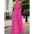 thumbnail image 4 of Combinaisons Habillées pour Femmes Soirée Invitée de Mariage Grande Taille Sans Manches Combinaisons Pantalon Grand Long Rose G, 4 of 5