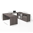 thumbnail image 3 of Atlin Designs Contemporary Wood U Shape Computer Desk in Bark Gray, 3 of 4