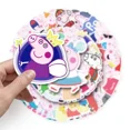 thumbnail image 4 of Pegatinas de Peppa Pig para teléfono móvil, pegatinas de dibujos animados de cerdos bonitos, taza de agua, cuaderno, Maleta, pegatina de Graffiti decorativa impermeable, 52 piezas por juego, 4 of 5