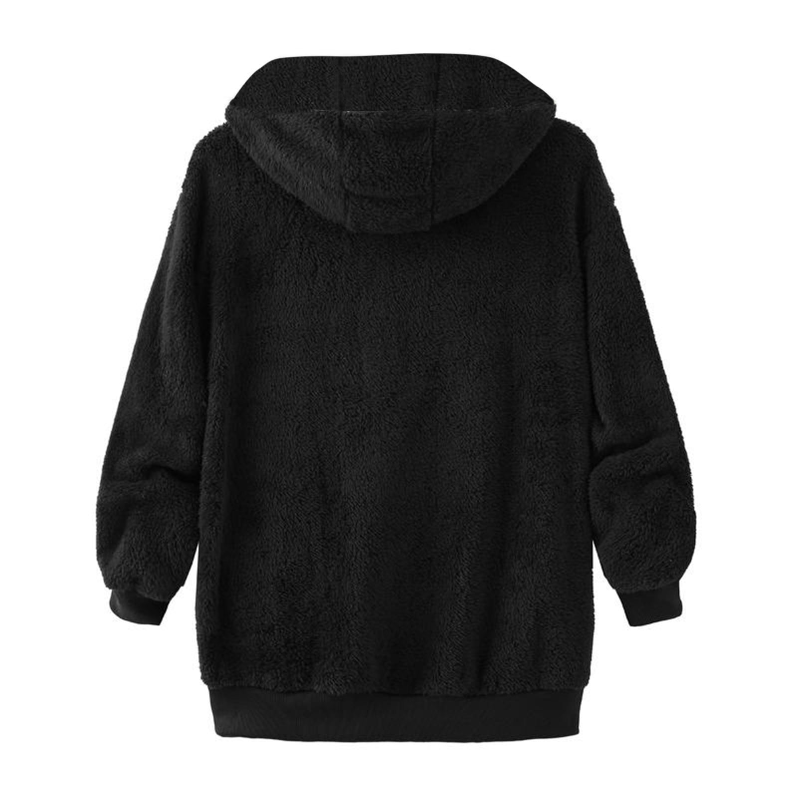 Admvng Mens Jacket Solid Velvet Long Sleeve Hooded Zipper Sweatshirt with Pockets,Sizes S-4XL