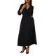thumbnail image 5 of Lucakuins Mujeres Tie-up Vestido de Media Altura, Adultos Color Sólido/Estampado Manga Larga Escote en V Una Pieza Lucakuins  moda, 5 of 9