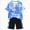 A122-Blue, variant on Toddler Boy Summer Clothes Print Short Sleeve Shirt Tops and Shorts Set Summer Outfit 2Pcs 6-12 Months 12-24 Months 2t 3t 4t 5t 6t 7t 8t 9t Children 11-12 Years