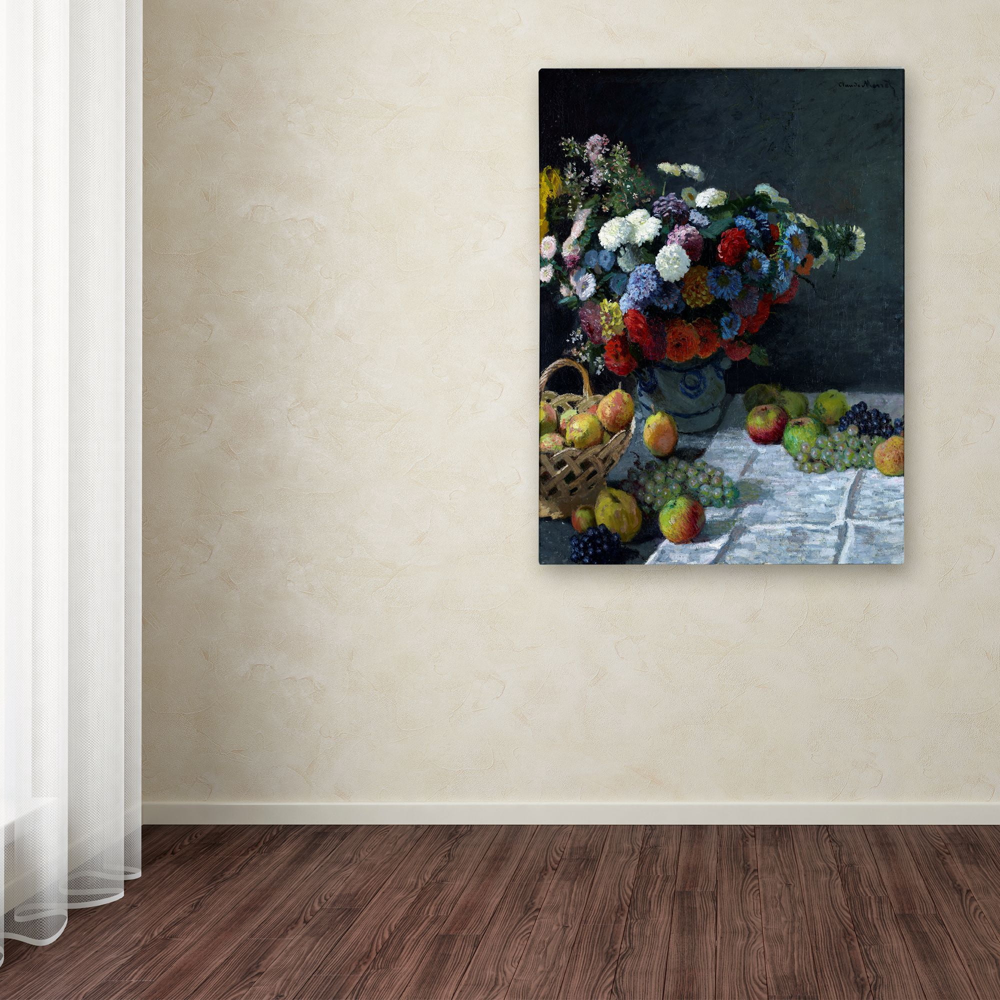 Trademark Fine Art 'Still Life With Flowers And Fruit' Canvas Art by Monet