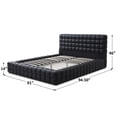 thumbnail image 3 of Livia King Size Faux Leather Upholstered Bed Fram in Black, 3 of 13