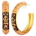 thumbnail image 1 of Efulgenz Indian Jewelry Antique Engraved Floral Design Style Hoop Dangle Earrings Set for Women, 1 of 4