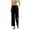 Black02, variant on ROHUUQUE Jogger Pants for Women Cotton Linen Mid Rise Elastic WaistSolid Loose Cropped Trousers with Side Pockets Side Button Black
