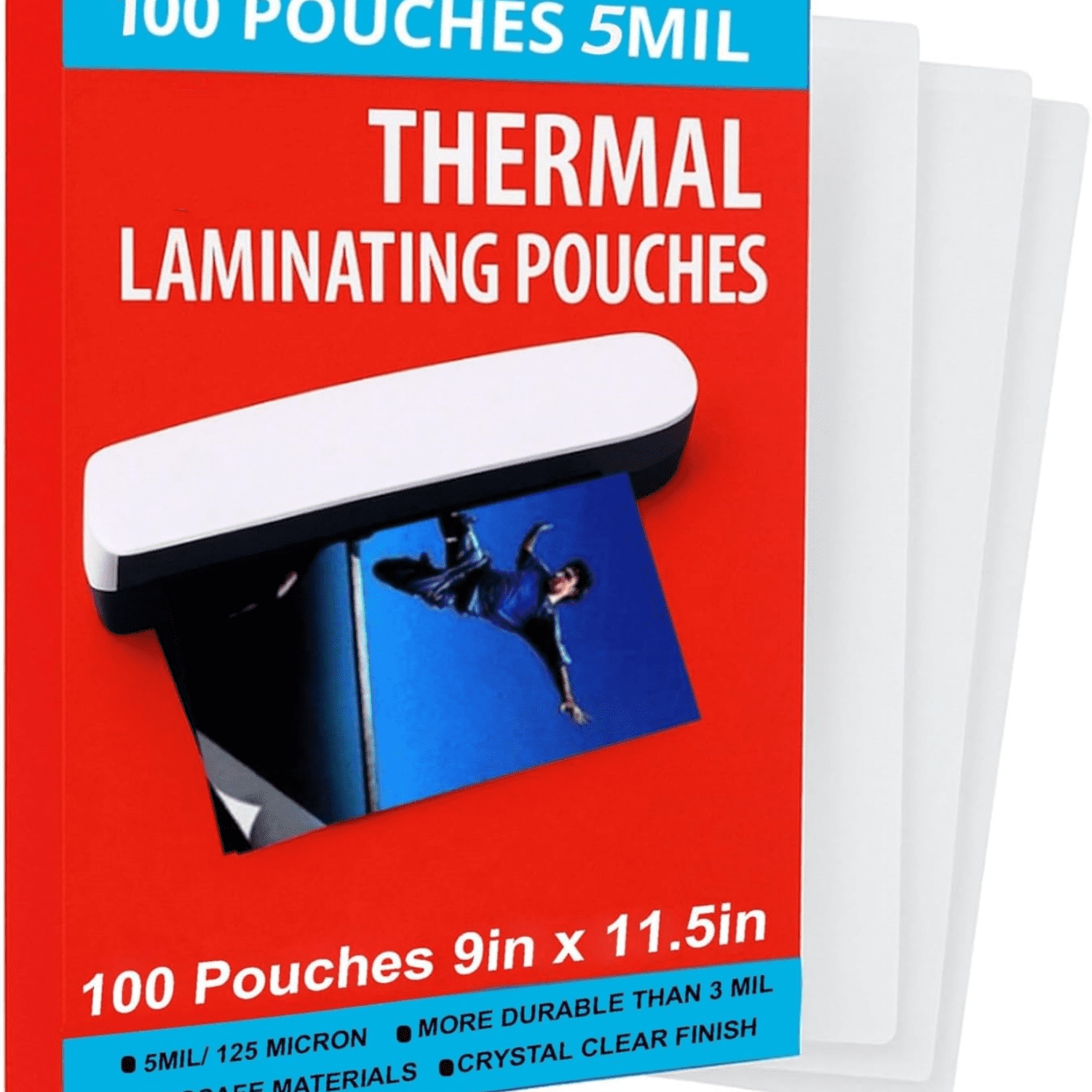 5MIL Thermal Laminating Sheets (100 Count) 9x11.5 inch, Letter Size Dry-Erase Friendly Laminating Pouches, Compatible with Laminators, Crystal Clear Laminated Finish