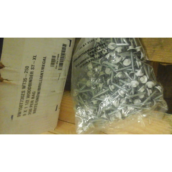 NEW WOODBINDER METAL BUILDING FASTENERS / SCREWS 9 X 1 1/2 ST - XL 250PC BAG