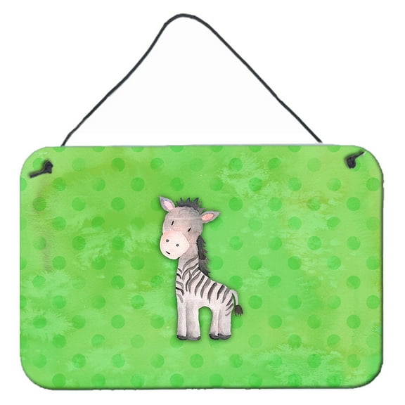 Carolines Treasures BB7377DS812 Polkadot Zebra Watercolor Wall or Door Hanging Prints  8x12 multicolor