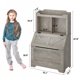 thumbnail image 3 of 493|children's de madera estante de libros con toy organizer: grande chest con lid, perfect para dormitorio o nursery, gris finish, 3 of 8